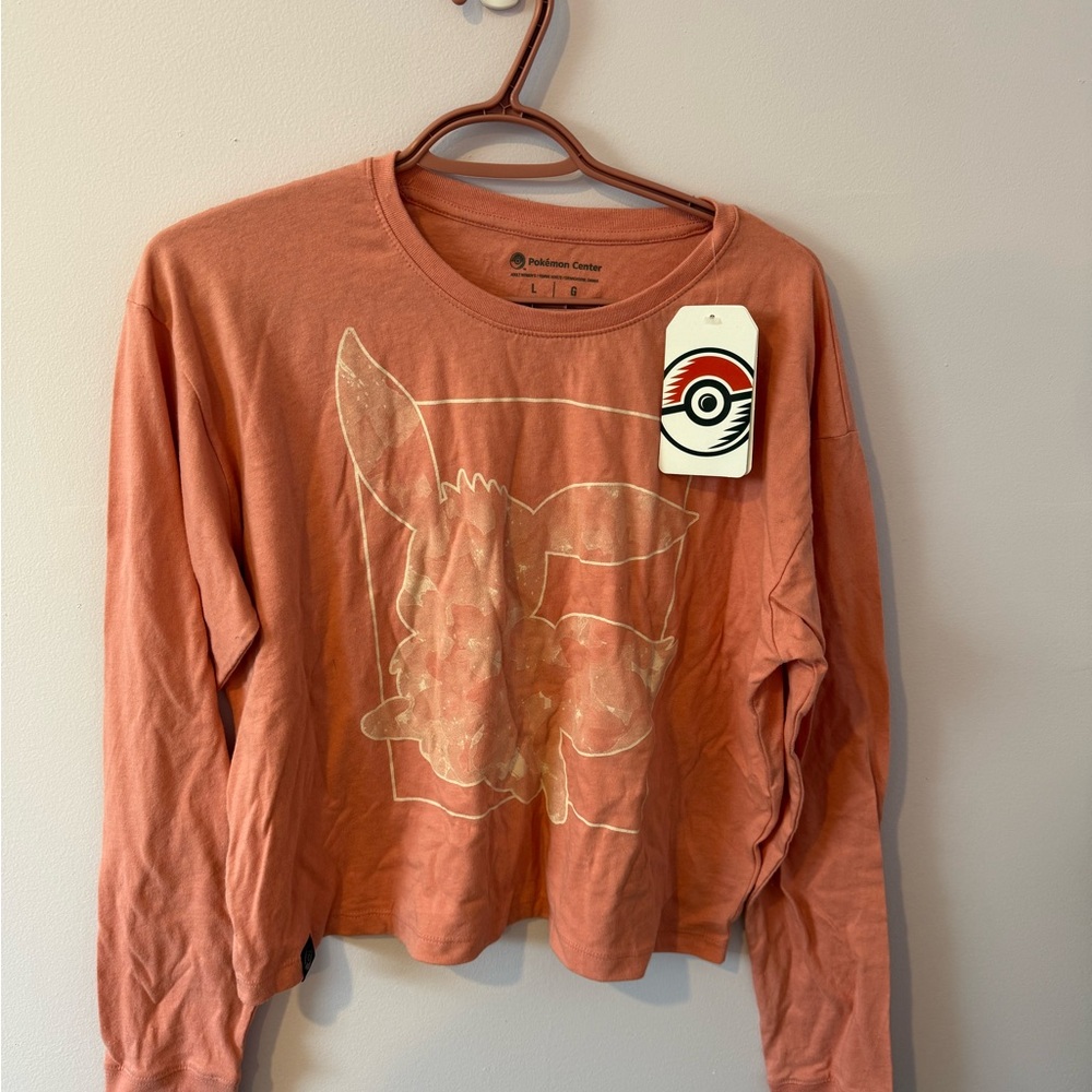 NWT Pokemon Center Crop Long Sleeve Shirt Spring Eevee